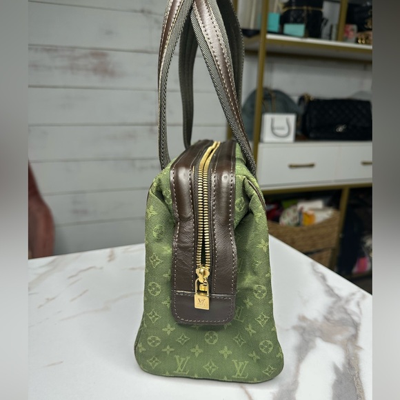 Louis Vuitton Josephine Mini Lin Handbag Green Vintage - Picture 2 of 11